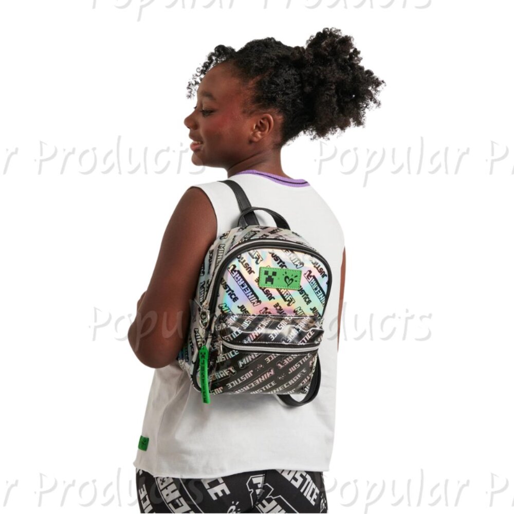 Justice | Minecraft Hologram Logo Print Mini Backpack, Multi - Picture 1 of 3
